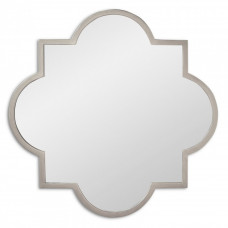Зеркало в стиле Арт-Деко в серебряной фигурной раме Clover Silver (Кловер) Svart 70*70 см 